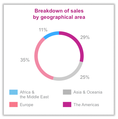 Breakdown of Ducrocq worldwide sales